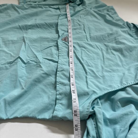 Columbia PFG Shirt Womens Large Turquoise Long Sleeve Performance Vented Outdoor - Picture 8 of 9